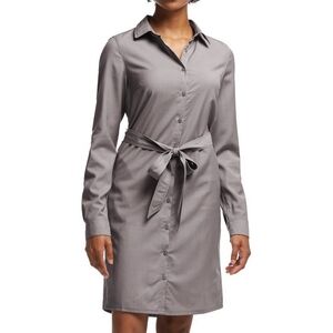 Icebreaker Merino Destiny Shirt Dress Large Gray Lightweight
